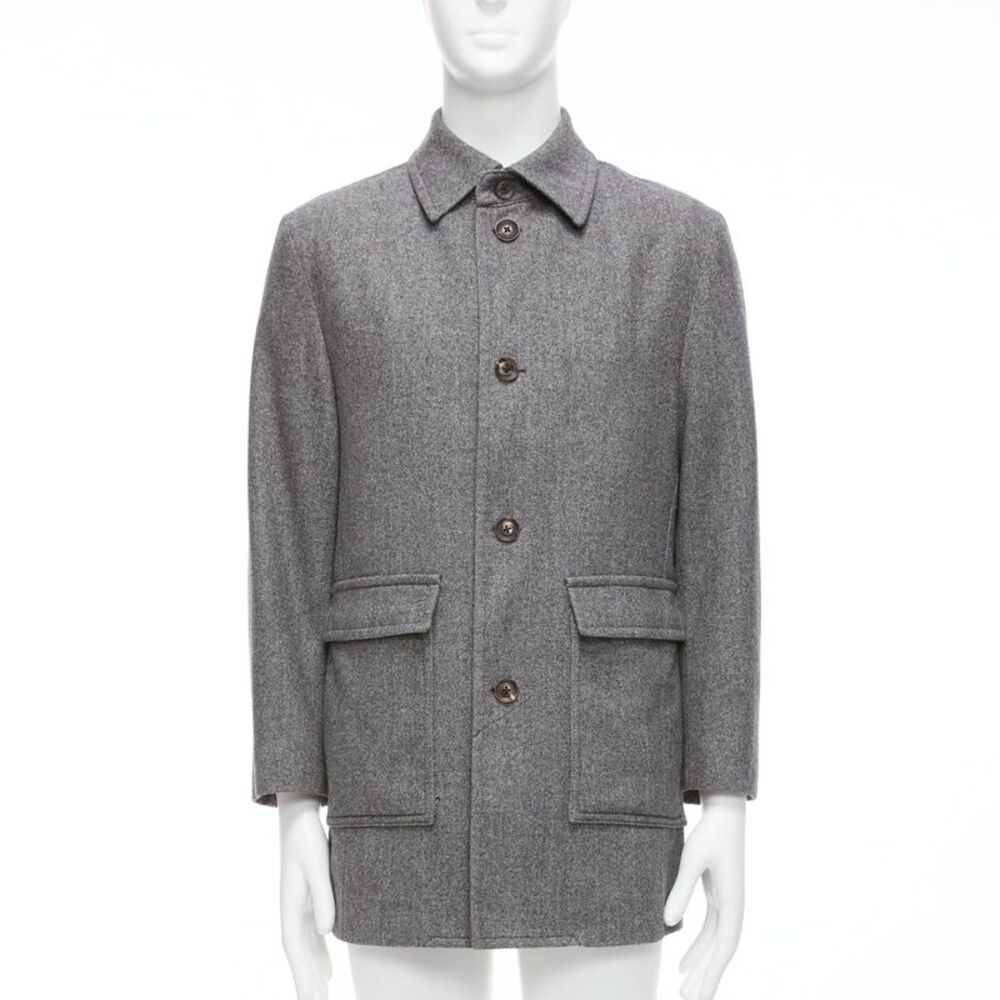 Lanvin Wool Blend Herringbone Overcoat